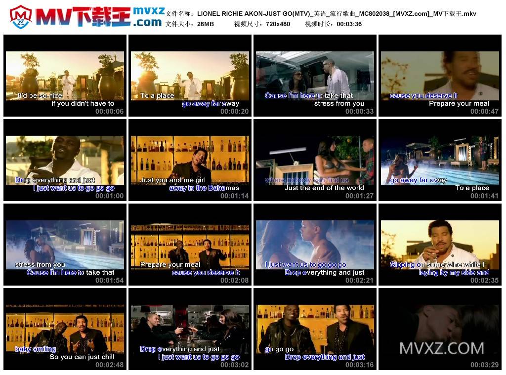 LIONEL RICHIE AKON-JUST GO(MTV)_英语_流行歌曲_MC802038